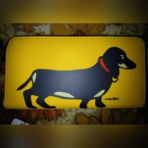 MARC TETRO FRENCHIE BULLDOG PUPPY DOG ZIPPY VEGAN LONG WALLET